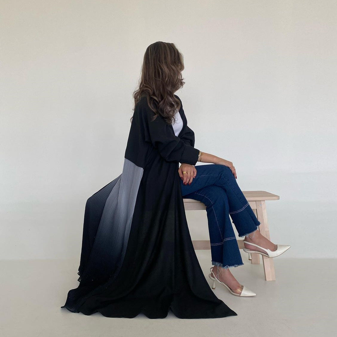 Pleated Ombre Abaya