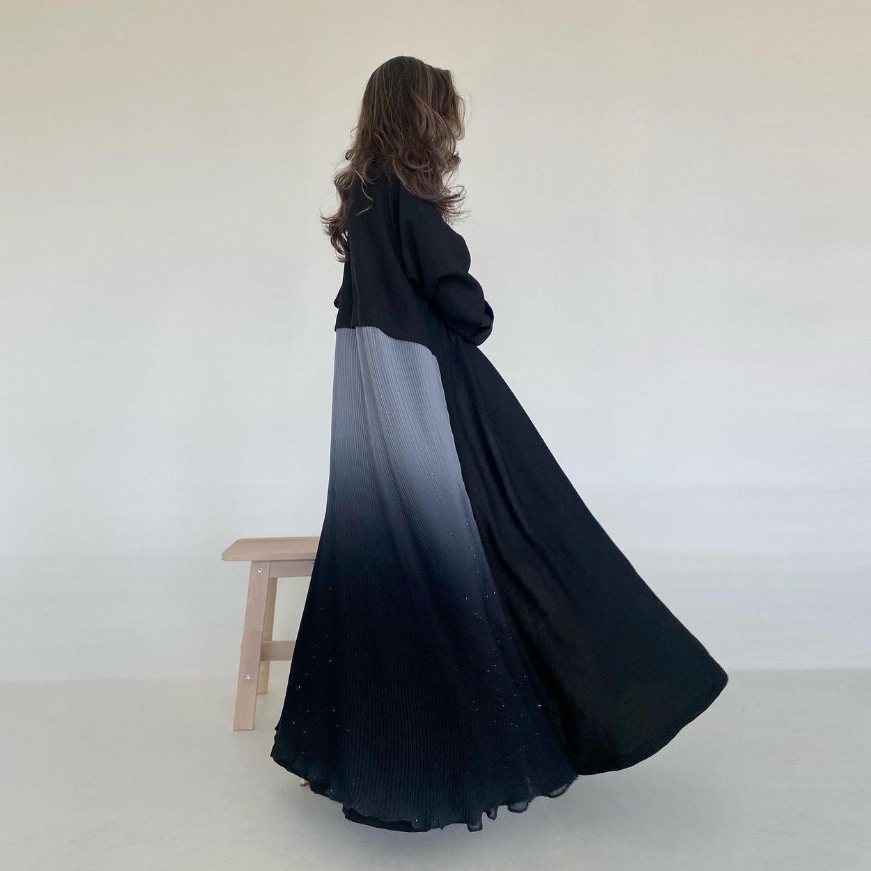 Pleated Ombre Abaya