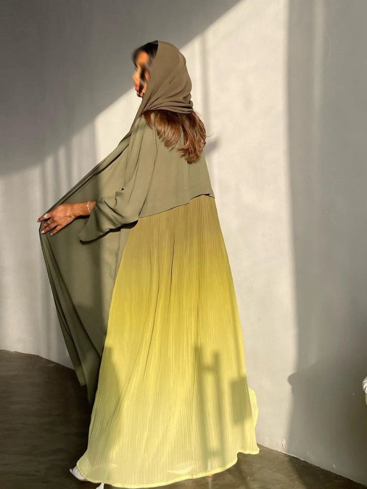 Pleated Ombre Abaya