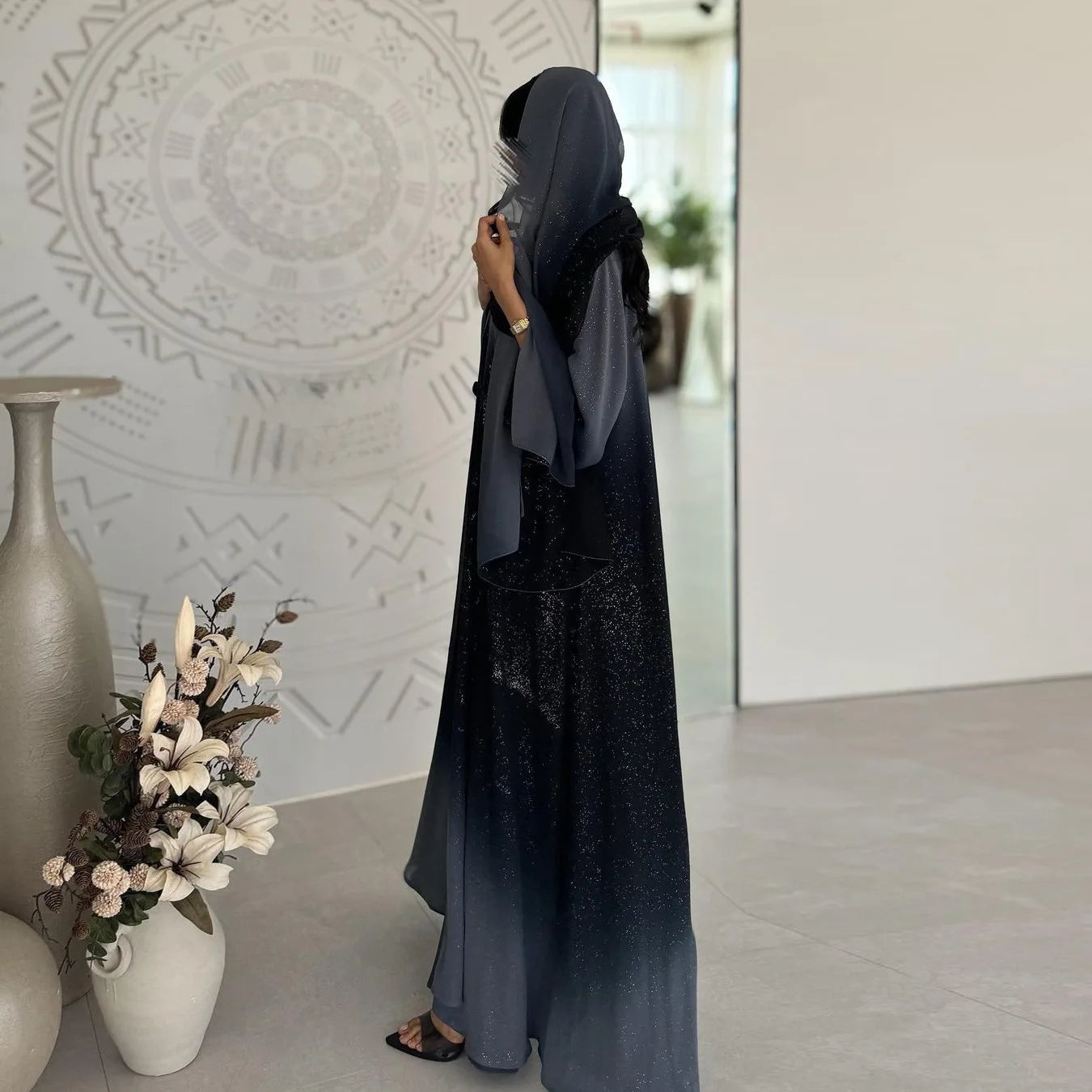 Shimmery Ombre Abaya - Dark Collection