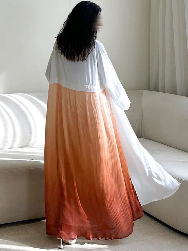 Pleated Ombre Abaya