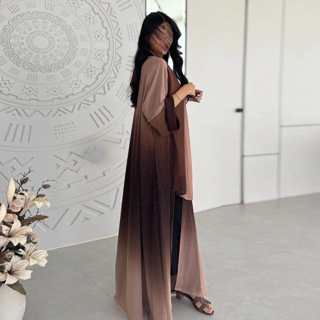 Shimmery Ombre Abaya - Dark Collection