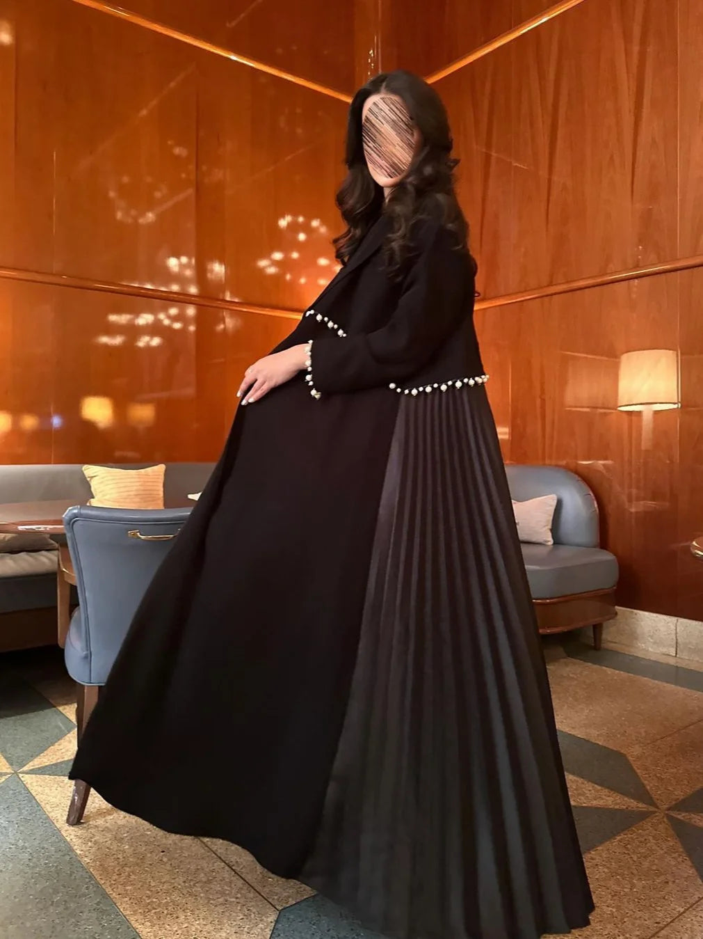 Pleats and Pearls Abaya