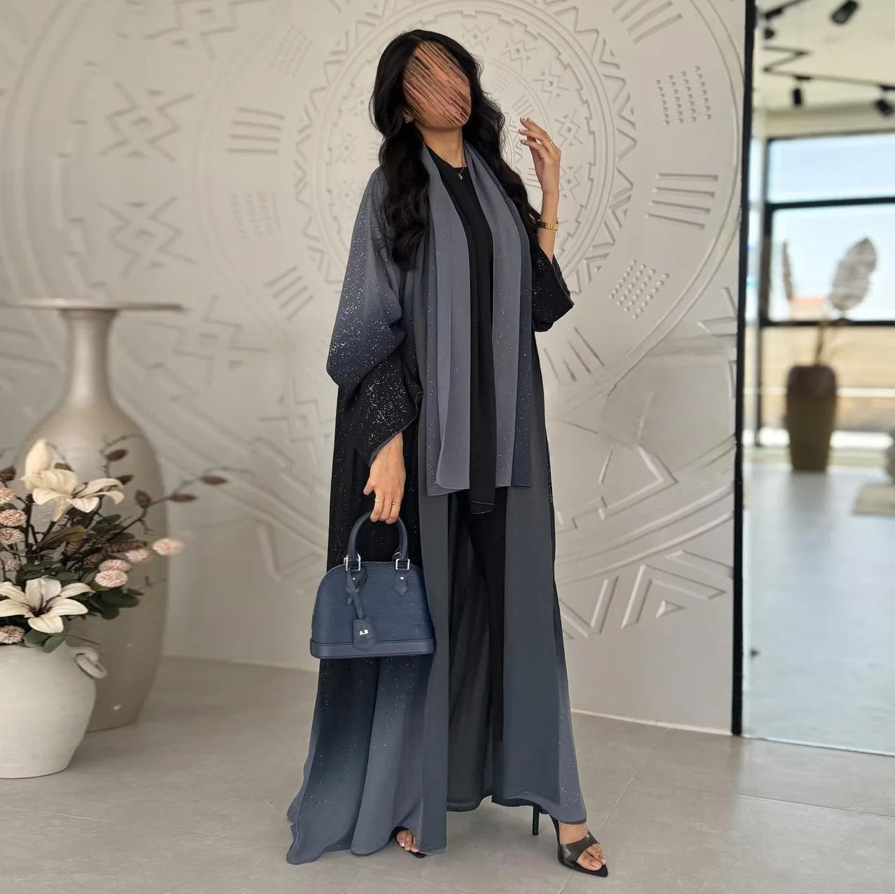 Shimmery Ombre Abaya - Dark Collection