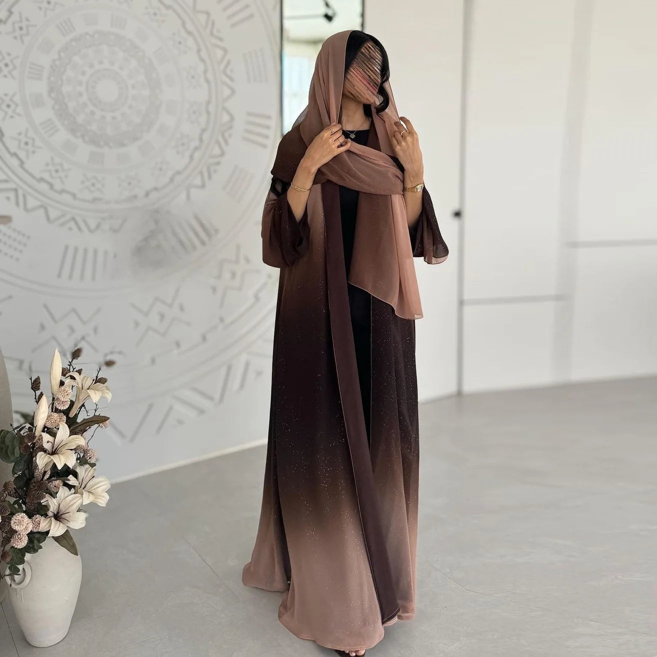 Shimmery Ombre Abaya - Dark Collection