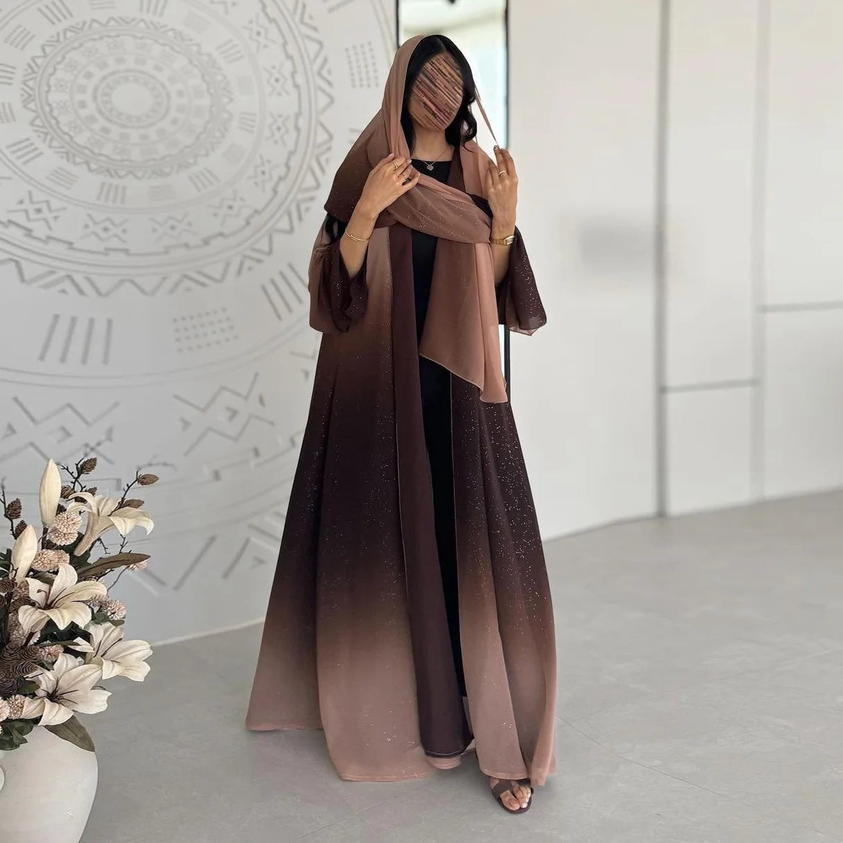 Shimmery Ombre Abaya - Dark Collection