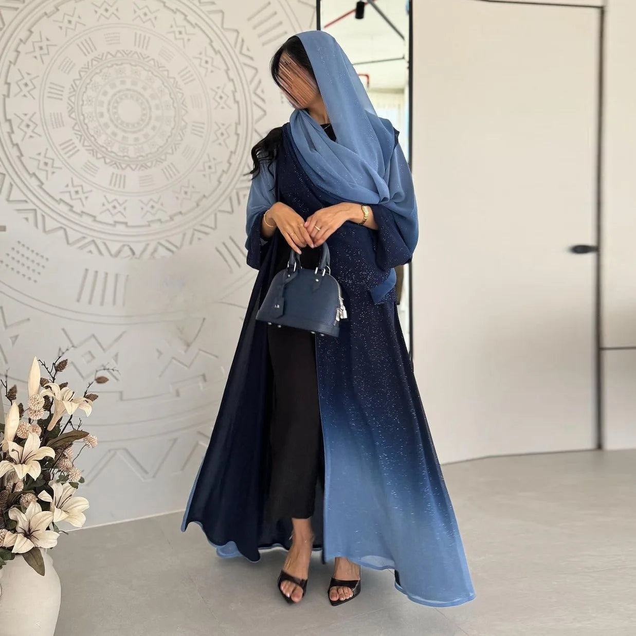 Shimmery Ombre Abaya - Dark Collection