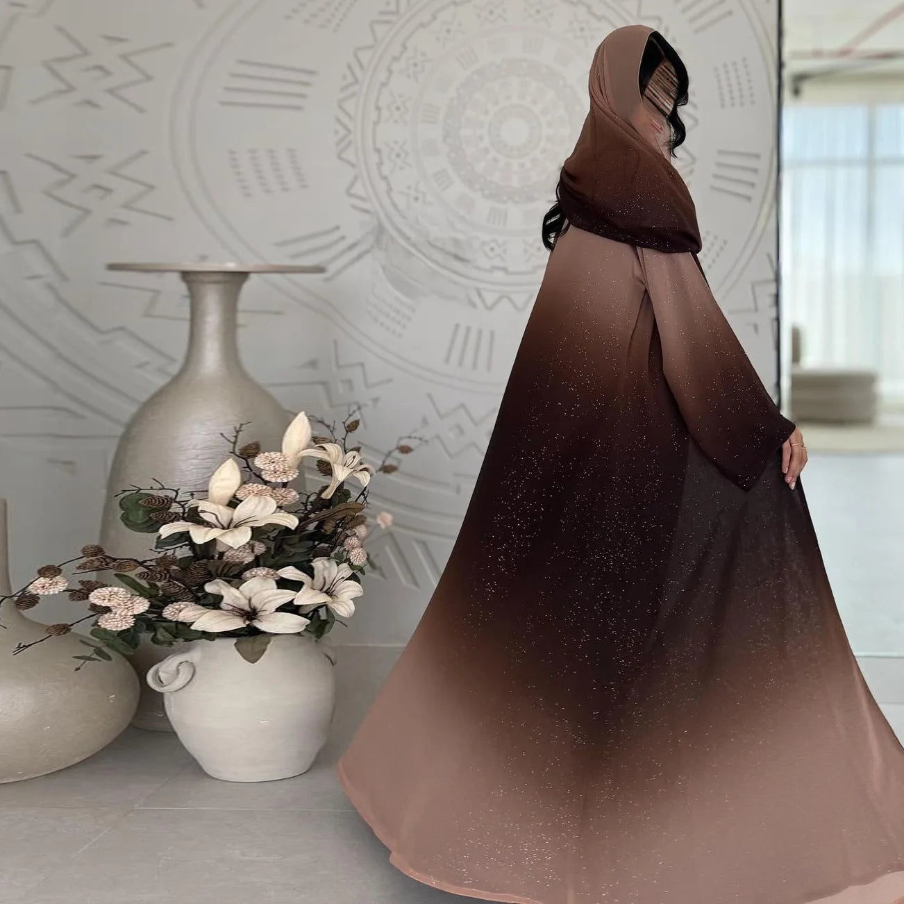 Shimmery Ombre Abaya - Dark Collection